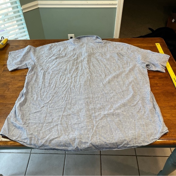 Cutter & Buck blue white striped button down short sleeve shirt size 4XL - Picture 8 of 8